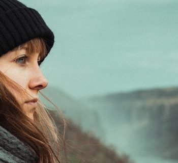 woman on a black hoodie