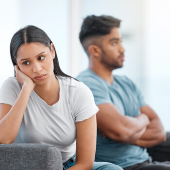 couple ignoring each other