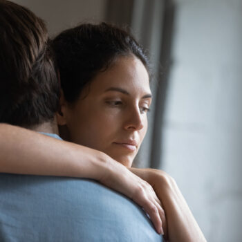 Unhappy thoughtful young woman